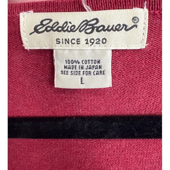 Eddie Bauer 100% Cotton V Neck Sweater Size L - Picture 2 of 7